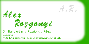alex rozgonyi business card